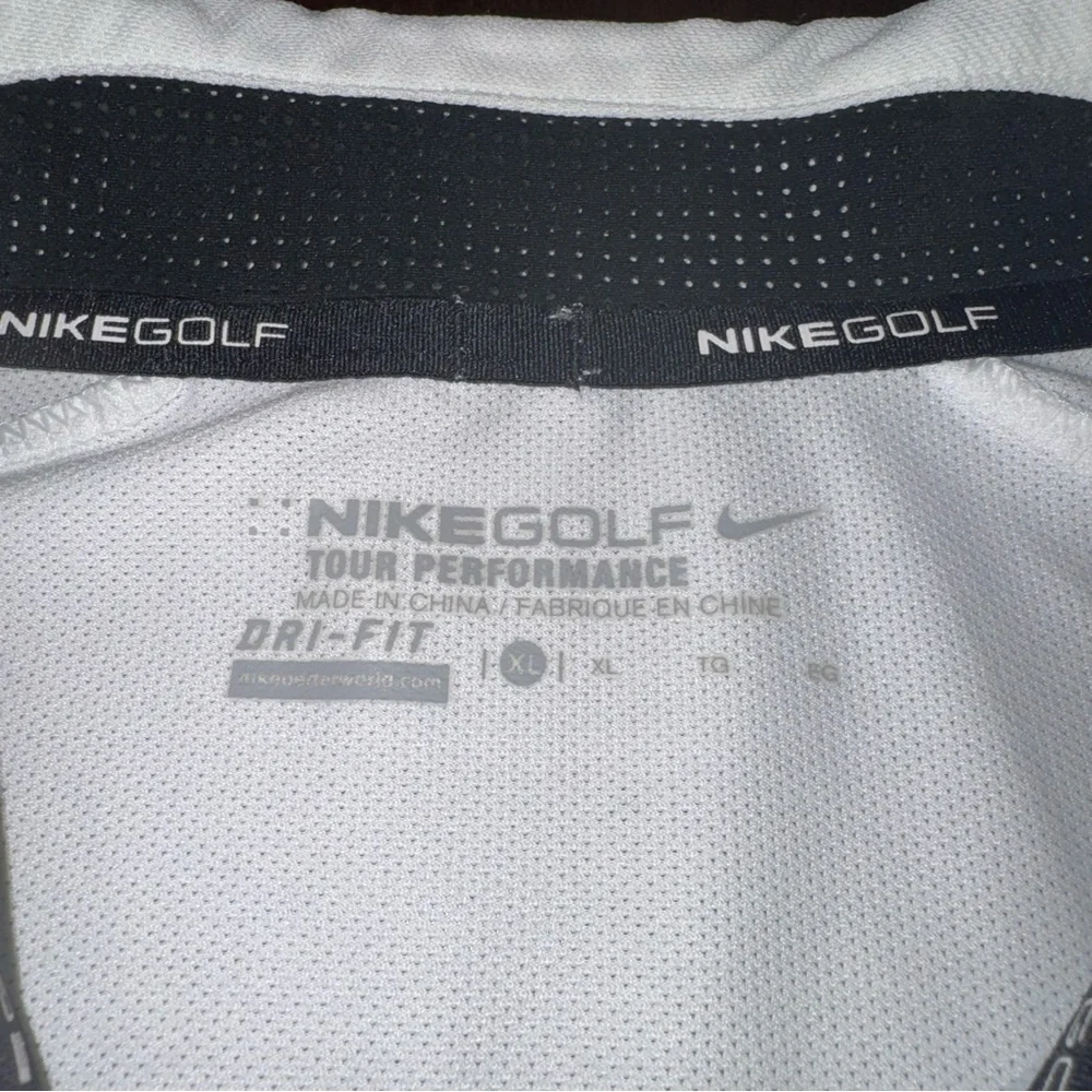Nike Golf Tour Performance Dri-FIT Polo Shirt Geometric Pattern White Size XL